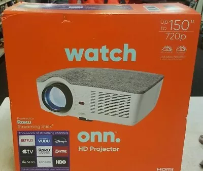 ONN 100010682 720p Roku Projector (Not In Original Box) + New 120  Screen • $150