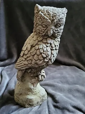 Vintage Aged Stone Owl Garden Ornament 14 Inches • £15.85