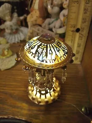 Dollhouse 1:12 Miniature Stained Glass Chandelier Lamp Led Wired Battery Beaded • $68