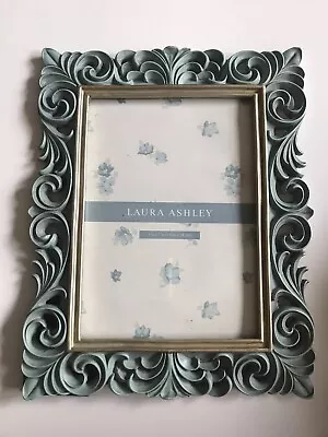 Laura Ashley Green & Gold  Ornate Standing Picture Frame For 5” X 7” Photo EUC • £9.65