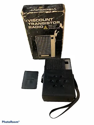 VISCOUNT Transistor Radio Encased Model 1418 Used With Box Tested Working • $19.99