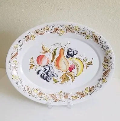 Vintage Kenro Festivity Melmac Large Oval Serving Platter Turkey Platter 1960s • $25