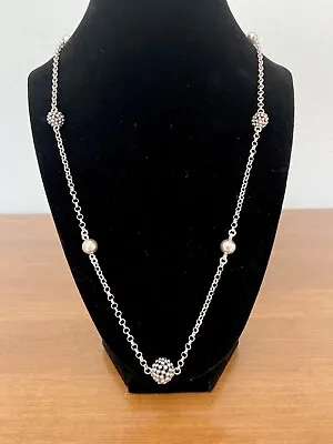 Michael Dawkins 925 Sterling Silver Bead Station Necklace • $105