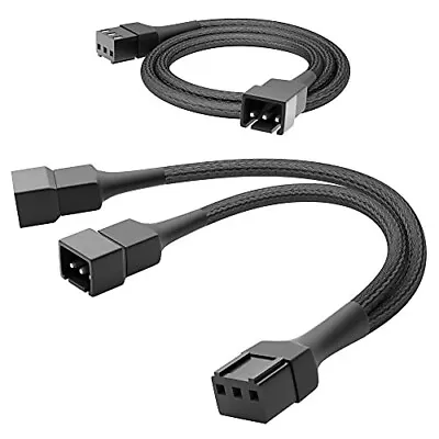 KabelDirekt – 60cm Extension Cable 3-Pin Fan Cable + 15cm 3-Pin Fan To 2x 3-Pin  • £9.99