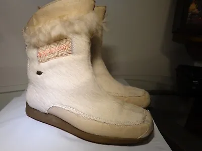 Vtg Tecnica Boots Women's Size 39 EU US 8 Goat Fur Winter Made In Romania • $85