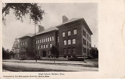 Vintage Postcard MA Malden High School  -463 • $1.93