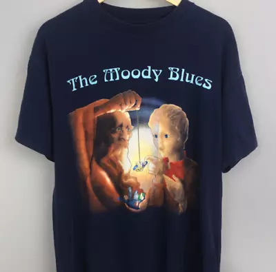 Vtg The Moody Blues RETRO T-shirt Black Short Sleeve All Sizes JJ3881 • $20.89
