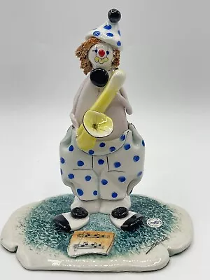 VINTAGE ZAMPIVA FIGURINE  CLOWN WITH SAX  #95037 Hand Made In Italy • $14