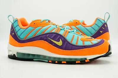 Nike Air Max 98 Used Size 9 Cone Tour Yellow Hyper Grape 924462 800 • $119.99