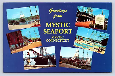 Vintage Postcard Greetings From Mystic Seaport Connecticut • $4