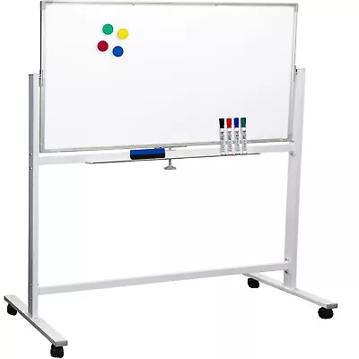 Large 48 X32  White Board On Wheels Rolling Stand & 4 Dry Erase Markers • $149.95