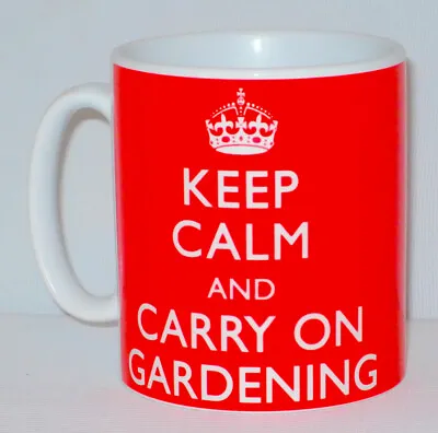 Keep Calm And Carry On Gardening Mug Can Personalise Great Gardener Keeper Gift • £10.99