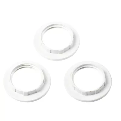 3 Pcs White Light Shade Collar Rings Adaptor Replacement E14 Lamp Bulb Holder BS • £1.57