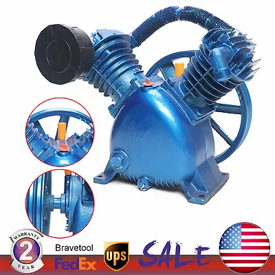 175psi 5HP V Style 2-Cylinder Air Compressor Pump Motor Head Double Stage 4KW • $266