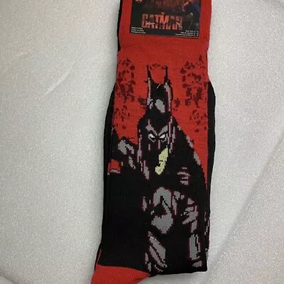 DC Comics The Batman Novelty Crew Socks 2 Pairs Men's Shoe Size 6-12 NWT • $10