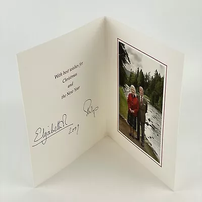 2009 Queen Elizabeth II & Prince Philip Signed Christmas Card Royal Autograph • £445