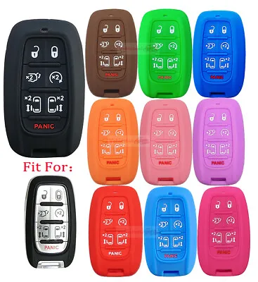 Fit Chrysler Pacifica Voyager 7 Button Smart Remote Key Fob Silicone Case Cover • $4.96