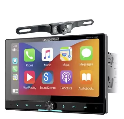 Soundstream VRCPAA-106F 10.6  DVD Headunit W/CarPlay Android Auto+ XV-95BK Cam • $269.99