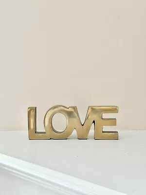 Vintage Brass LOVE Letter Typography Text Decor Sculpture Paper Weight • $35