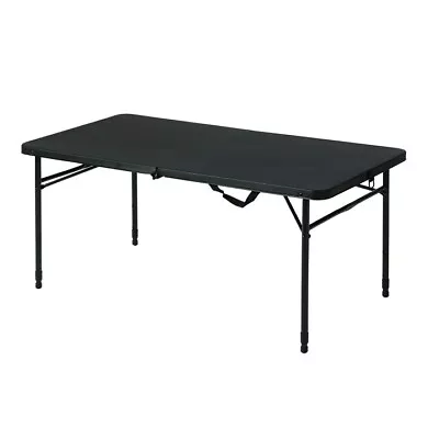4ft Fold-in-Half Trestle Table Heavy Duty Picnic Garden Table Height Adjustable • $32.99