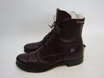 Dehner's Mens Sz 7.5 C (Narrow Width) Burgundy Leather Patrol Riding Ankle Boots • $241.02