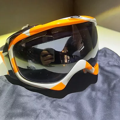 Oakley Snow Goggles Orange White Frame Dark Lense Outdoor Skiing Snowboarding • $39.96