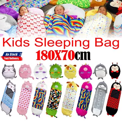 180cm*70cm Large Happy Nappers Kids Sleeping Bag Pillow Stuffed Toy Warm Blanket • $26.99