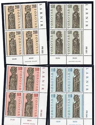 Slania Engraved Stamps -Faroes 1980 Church Pews MNH Corner Blocks  • $10