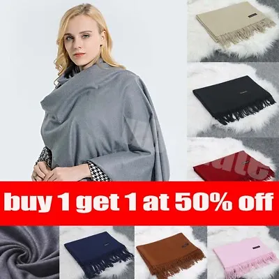 Winter Scarf Cashmere Blend Pashmina Shawl Long Large Soft Wool Wrap Warm Thick • £8.99