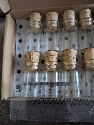 8 Mini Glass Craft Bottles With Cork • £1