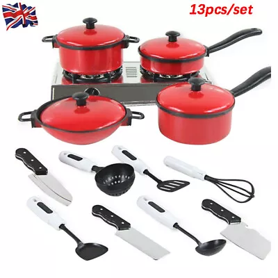 £8.69 • Buy 13Pcs Kids Play Kitchen Toy Childrens Cooking Utensils Pots Pans Accessories Set
