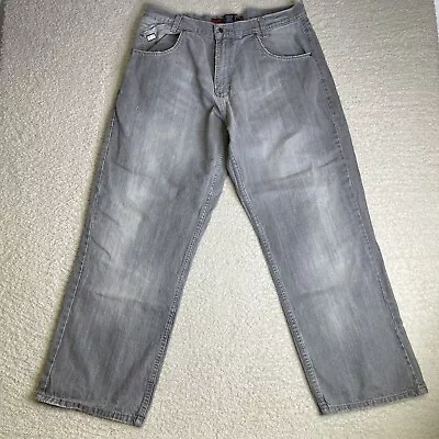 Vintage Mecca Jeans Mens 38x31 Baggy Gray Skate Y2K Rave Grunge Loose Relaxed • $29.99