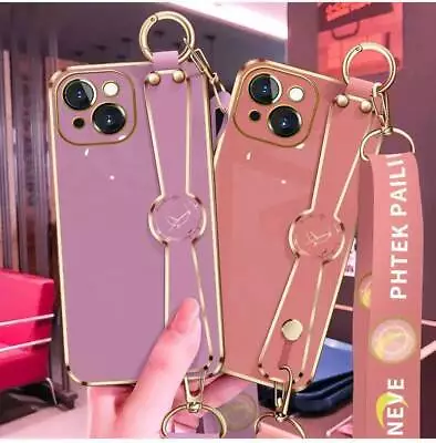 Wrist Necklace Soft Plated Cover Case For OPPO Phone MIRROR STAND RING A96 A54 • $9.89