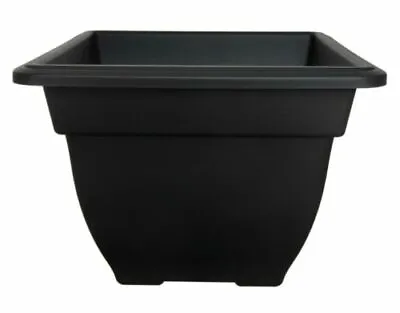 Large 38cm Square Bell Plant Pot Planter Plastic Black Colour Garden Pot • £7.99