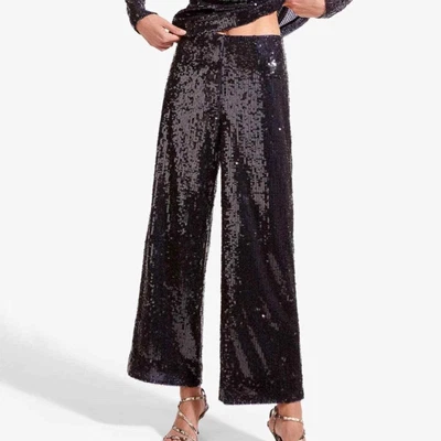 $175 • Buy NWT Staud Zane Straight Leg Navy Sequin Pants XS