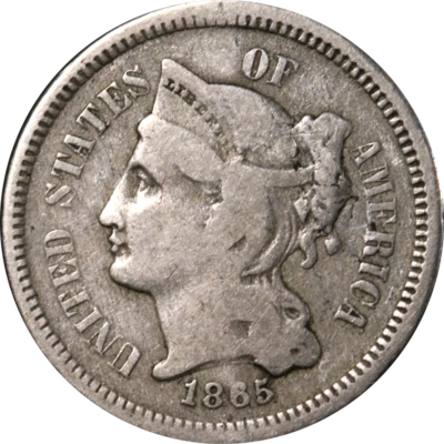 $24.50 • Buy 1865 Three (3) Cent Nickel - Counterstamped 'HINSDALE' Great Deals From The Exec