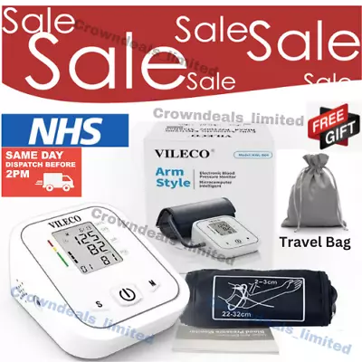 2023 UK Digital Automatic Blood Pressure Monitor Upper Arm BP Machine Heart Rate • £14.99