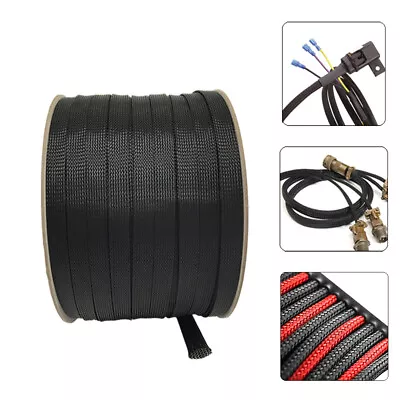 100FT Expandable Braided Wire Cable Sleeve Cord Protect Sleeving Management Lot • $7.96