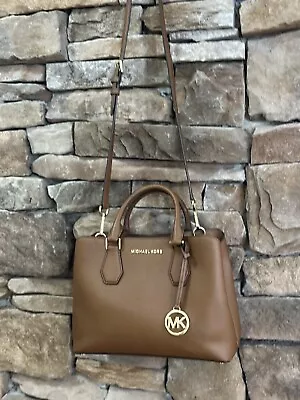 Michael Kors Camille Brown Saffiano Leather Shoulder Bag Handbag • $79