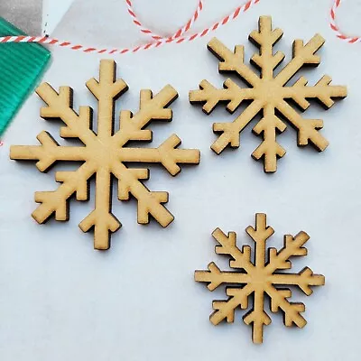 Wooden MDF Christmas Snowflake - Craft Shapes Blanks Xmas Designs Decoration V1 • £2.75