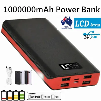 $27.35 • Buy External Power Bank 1000000mAh For Mobile Phone 4 USB Portable Battery Charger