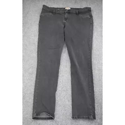 Mudd Jeans Women's Size 17 (35x28in) Black Straight Leg Mid-Rise Denim Stretch • $16.15