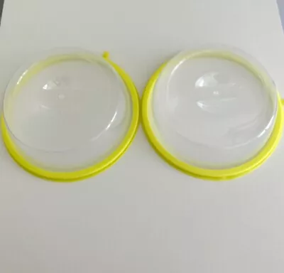 Plastic Microwave Plate Cover Clear Steam Vent Splatter Cover Small Green 2 Pack • $8.99