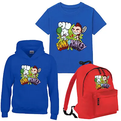 Bunny Vs Monkey Kids T Shirt Maths Day Hoody Fancy Dress Costume School Bagpack • £7.99