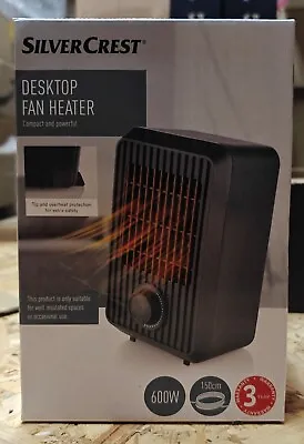 Silvercrest Desktop Fan Heater Compact And Powerful 600W Thermostat Included! • £12.99