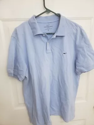 Vineyard Vines Mens Medium Classic Fit Navy Blue Polo Whale Logo Button Shirt • $10.08