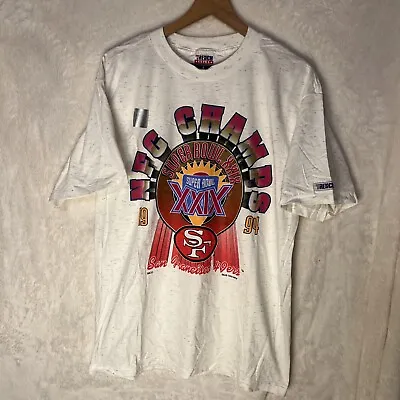 Vintage San Francisco 49ers Super Bowl XXIX Champions USA Cotton T-shirt Large • $26.99