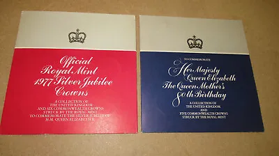 Danbury Mint Royal Mint Crowns 1977 Silver Jubilee + Queen Mother 80th 13 Crowns • £50