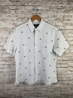 Ralph Lauren Men's Medium White Button Up Seersucker Shirt - Dogs • $24.99