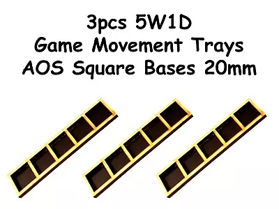 Game Movement Trays 20mm Square Base 5x1 Formation Tray Pack New 3 Pc Set • $3.99